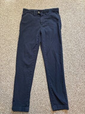 Piombo Dark Navy Chino Pants - Slim Straight